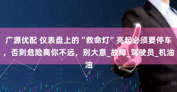 广源优配 仪表盘上的“救命灯”亮起必须要停车，否则危险离你不远，别大意_故障_驾驶员_机油