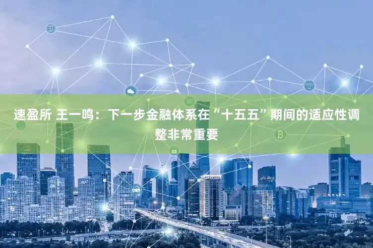速盈所 王一鸣：下一步金融体系在“十五五”期间的适应性调整非常重要